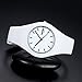 INWET Unisex Women's or Men's Quartz Watch,White Simple Dial,Soft Silicone Strap