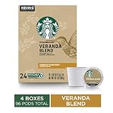 Starbucks Veranda Blend Blonde Roast Single Cup Coffee for Keurig Brewers, 4 Boxes of 24 | Great Holiday Gift for Coffee Lovers