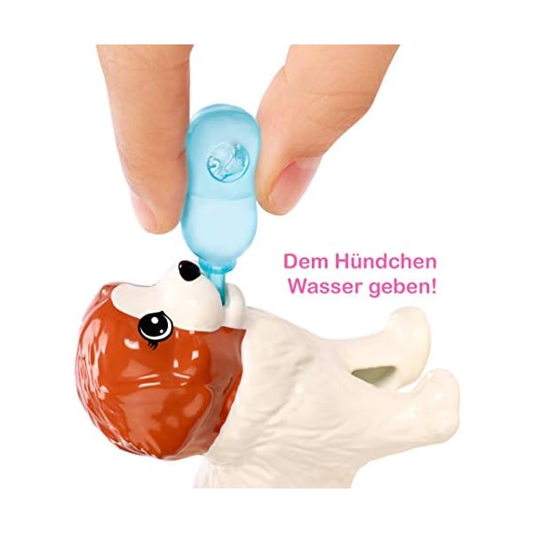 Barbie FXH08 - Hundesitterin, blond, Spielset mit 4 Hunden, mit einem Häufchen machenden und einem PIPI machenden Hund, mit Farbwechsel-Papier +mehr, Geschenk für Kinder im Alter von 3 bis 7 Jahren – Bild 4
