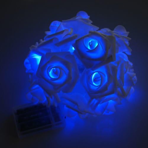 20LED Rose Flower Fairy Wedding Garden Party Xmas Decor Christmas String Lights Blue no.31