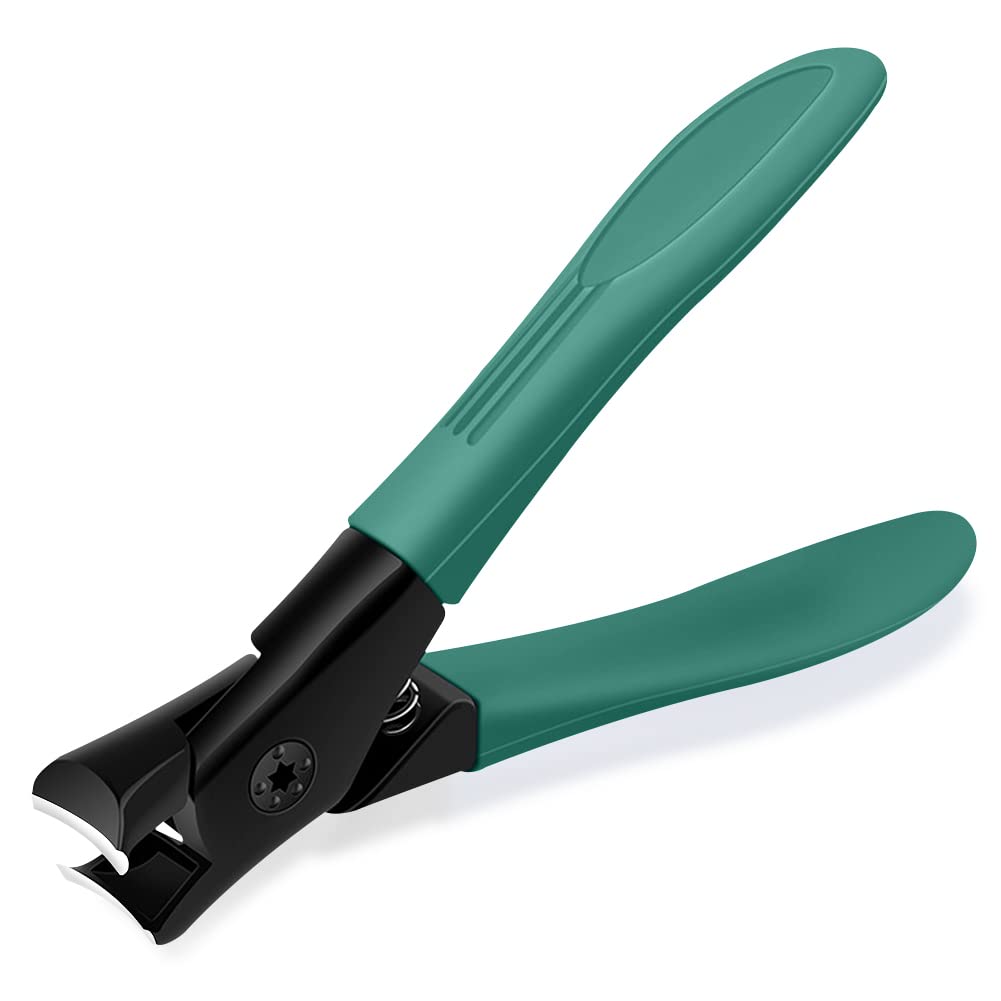 Nail Clippers, Heavy Duty Stainless Steel Toenail Clippers with Fingernail File Suitable for Thick Fingernails and Toenails, Professional Nail Trimming Tools (Green)