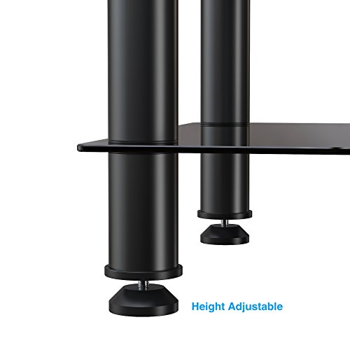 Fitueyes 4-tier Media Stand Audio/Video Component Cabinet with Glass Shelf for /Apple Tv/xbox One/ps4 AS406001GB - Thumbnail 5
