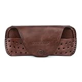 Tourbon Portable Leather Eyeglasses Case For 7 inch