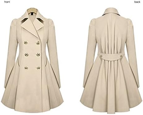 Ulike2 HOT Sale Women's Winter Autumn Slim Thin Coat Lapel Windbreaker Jacket Outwear (XL, Apricot)