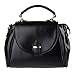 Fashion Road Womens Modern Retro Top Handle Bag Pu Leather Satchel Handbag Black