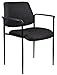 Boss Office Products Square Back Fabric Dimond Stacking Chair with Arms in Black