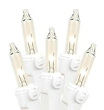 Novelty Lights 100 Light Clear Christmas Mini Light Set, White Wire, 50' Long