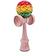 Rubberized Rasta Marble Kendama And Extra String