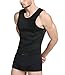 NINGMI Neoprene Slimming Vest Sweat Sauna Suits Gym Mens Weight Loss Shapewear, Pure-black, Medium