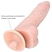 Veiny George 9 Inch Dildo with Stretchable Skin, Realistic Moving Skin Cock with Suction Cup by New York Exotic Novelties (9, Flesh) NYSE0016