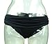 COCOSHIP Black Women's Solids Island Goddess Bikini Bottom Shirred Waisted Bikini Brief Swimsuit 10(FBA)