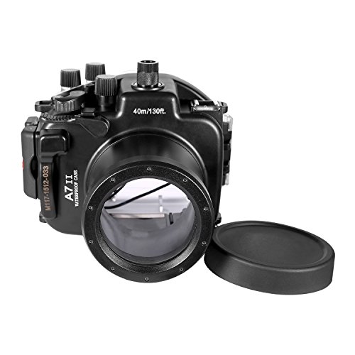 Meikon Underwater Camera Housing Case w/Dome Port Kit, 40M/130FT Waterproof Housing for Sony A7 II A7R II A7S II 28-70mm Lens