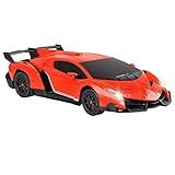 QUN FENG Electric RC Car-Lamborghini Veneno Radio Remote Control Vehicle Sport Racing Hobby Grade Licensed Model Car 1:24 Scale for Kids Adults (Orange)