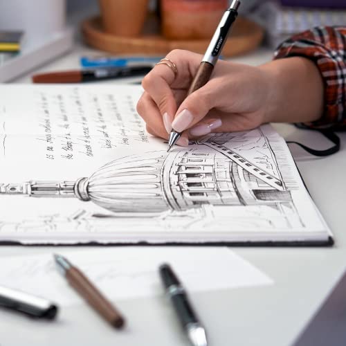 Arteza Gel Pen and Pencil Gift Set, 1 Black Ink Walnut Pen and 1