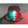 MARINE-BOAT-NAVIGATION-RED-GREEN-CHROME-PLATED-HOUSING-BI-COLOR-BOW-LIGHT-BULB