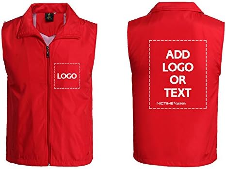 NICTIME Custom Work Reflective Vest Design Your Own Add Logo or Text Printing For Women Men Travel Vests Unisex