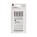 KINGART 430-6 PRO Inkline Black Micro Line & Precision Graphic Pens, 6 Assorted Nibs, BLACK Archival Waterproof Japanese Ink for Art, Illustration, Calligraphy, Sketching, Anime, Technical Drawing, Manga