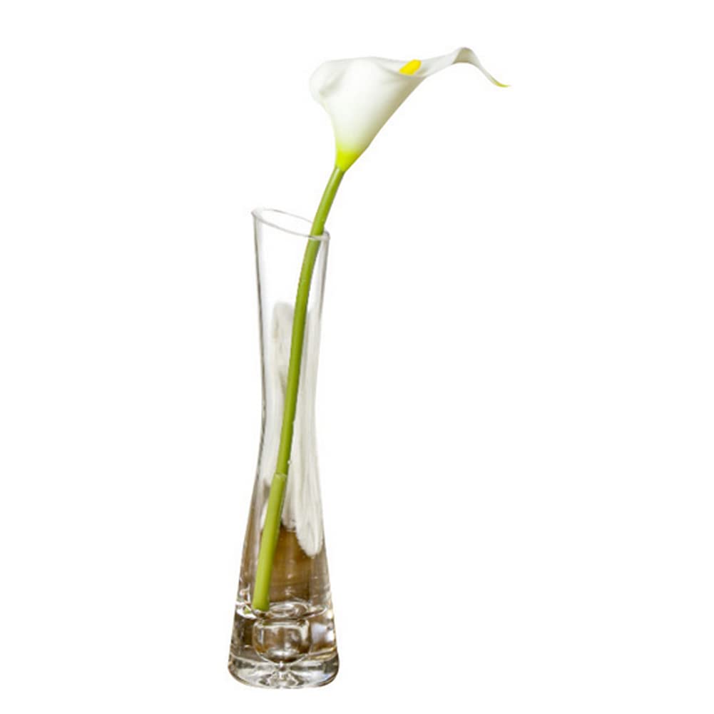 20cm Glass Flower Vase Clear Decorative Bud Vase Single Stem Vases for Home Wedding Christmas Decor