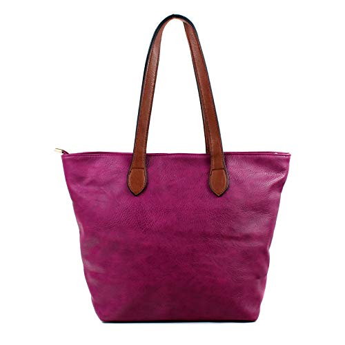 AOSSTA Womens Tote Bag Designer Handbag Daily Ladies Shoulder Bags Lightweight Shopper Bags (Purple)