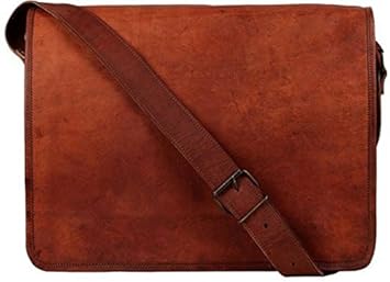 RENOSTER 11 Inch Sling Bag Vintage Leather Messenger Bag Sling Bag for Men/Women
