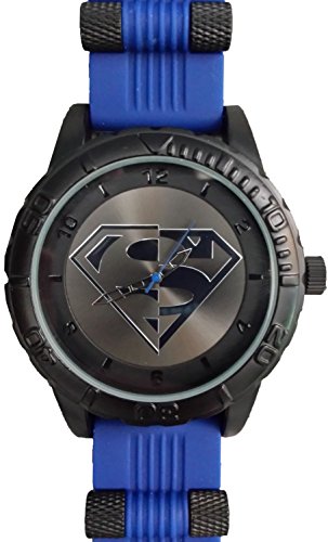 Superman Men's Blue Rubber Watch with Accents on Band (SUP9175)