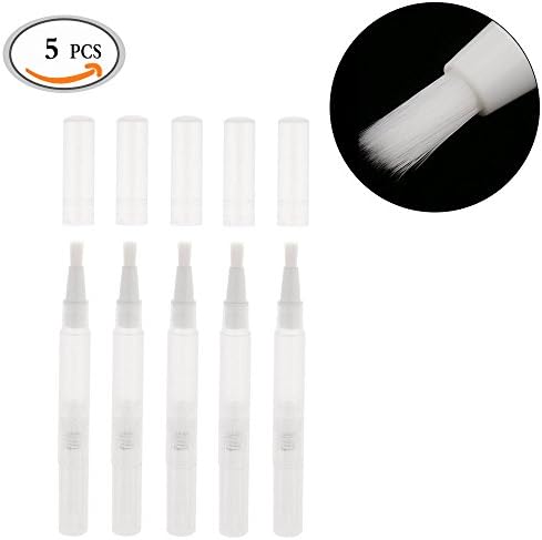 Empty Transparent Twist Pen Mococo Cosmetic Container Lip Gloss Eyelash Growth Liquid Tube Revitalizing Nail and Cuticle Natural Oil Brush Pens (5 Pack)
