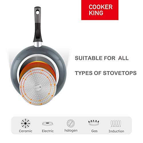 COOKER KING 10 Inch Nonstick Frying Pan PFOA/Toxin Free, Induction