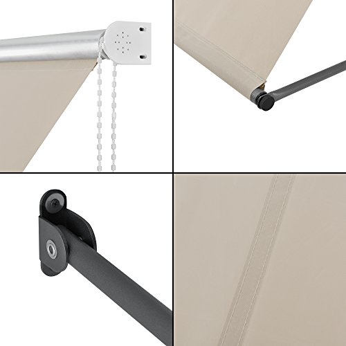 pro.tec Markise 'Malaga' 200 x 120 cm in Sandfarben Beige Witterungsbeständig Sonnenschutz Beschattung Terrasse Garten – Bild 7