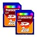 Lot of 2 Transcend 2GB SD Flash Memory Card TS2GSDC