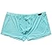 FEESHOW Men's Silky Boxer Briefs Shorts Bugle Pouch Underwear (Blue, X-Large)