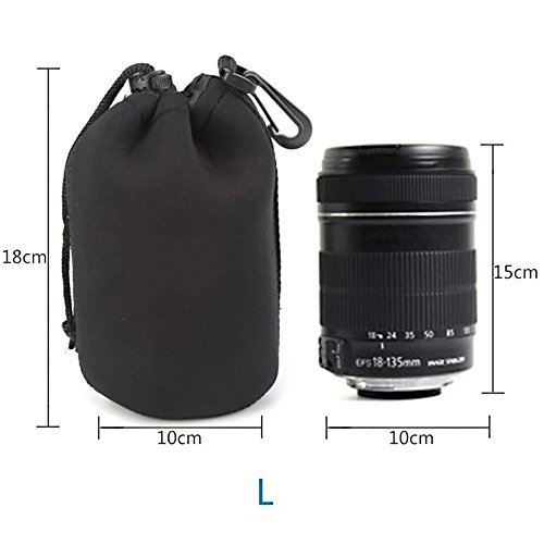 4 Pcs (S+M+L+XL) Camera Neoprene DSLR Lens Soft Pouch Protector Case Cover Sleeve Bag Set for Canon Nikon SLR DSLR Camera