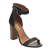 X2B BC82 Women's Block Heel Ankle Strap Party Shoes About One Size Smaller