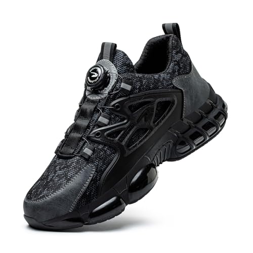 GemChve Safety Shoes Men Women Lightweight Breathable Work Non-Slip Work Sneakers with Steel Toe Cap 3-12 UK