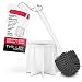 Tyroler Bright Tools Toilet Brush Set Made of 100% Silicone, Anti-Stick Effect Bristle Toilet Bowl Brush and Holder Fit All Toilets & Bathrooms (White)