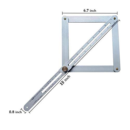 Woodworking Corner Protractor 10-170 degrees Aluminium Alloy Corner Angle Finder, Multi Angle Measurement Tool for Woodworking and Decoration
