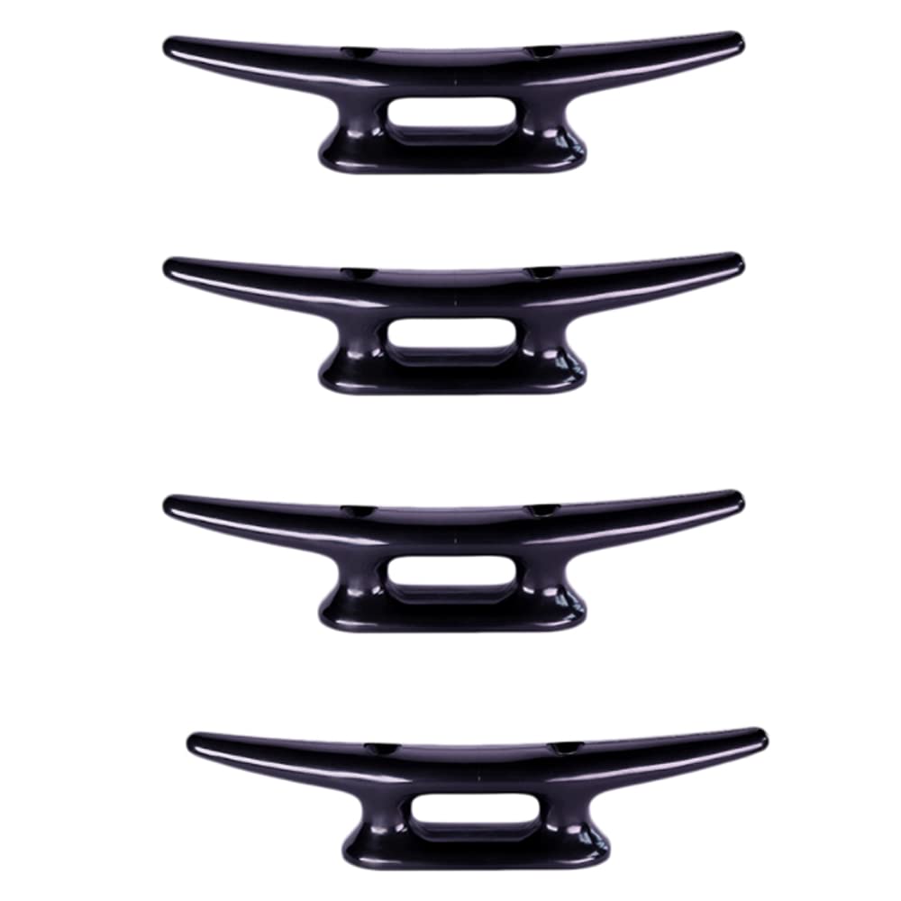 NA 4 Pcs Nylon Closed Base Cleat Rope Cleat Boat Mooring Dock Deck Rope Cleat Canoe Dinghy Accessories Compatible with Marine Yacht(Only Contain Cleats)