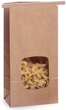 Kraft 1/2 Lb. Tin Tie Bakery Bag w/ Square Window - by Premium Tin Ties by Premium Tin Ties