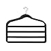 HOUSE DAY Pack of 4pcs Black 4 Tier Hanger Velvet Scarf Clothes Hangers for Multiple Pants Hangers Organizer