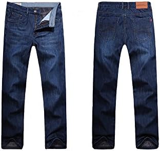 Men's Premium Select Fleece Lined Relaxed Fit Straight Slim Fit Leg Jean (48W X 32L, Staight Blue)
