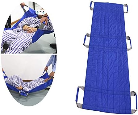 ZHLZH Draw Sheet With Handles/Heavy Duty Patient Positioning Sheet for Lifting, Turning and Transfer, Reusable, Washable, Supports 100kg/150kg,Blue-XXL