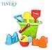 BIG Sand Bucket 12-Pcs Molds & Tools for Sand Boxes, Water Tables, Beach, Bath Tub, Pool or Kinetic Sand Toys For Baby, Kid and Toddler