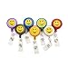 Officeship Retractable Smile Face Badge Reels 7 PCS, Assorted Colors