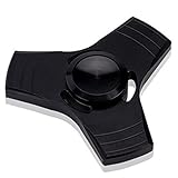MOSOTECH Fidget Spinner High Speed Aluminum Bearing Finger spinner Hand spinners fidget Toy for Adults Kids for Relieving Stress Anxiety ADHD Focus Boredom(Black, Three Leaves)