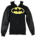 Batman (DC Comics) Mens Hoodie Sweatshirt - Batman Logo Faux Leather Sleeves