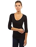 Patty Women's Raglan V Neck Long Sleeve Ruched Tee