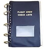Flight Crew Checklist Binder - 5 Fasteners, 25 Sheet Protectors, Blue