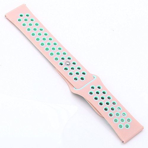 Gear S3 Band, KADES Soft Silicone Band Replacement Strap for Gear S3 Frontier and Gear s3 Classic Smart Watch (Large, Pink/Mint)