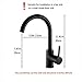 OWOFAN Modern Single Handle Kitchen Bar/Prep Sink Faucet Hot and Cold Water, Brass Black WF-7114R