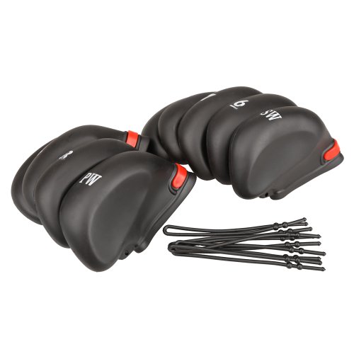Domybest Headcover Golf New 9pcs Black Golf Club Iron Putter Head Covers Protect Set Rubber
