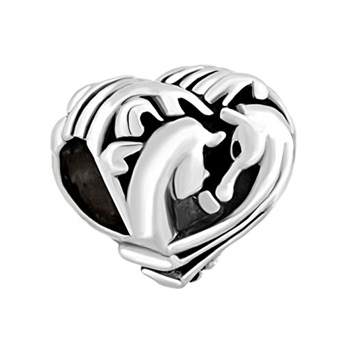 CharmsStory Best Friends Heart Love Couples Horse Charm Beads Charms For Bracelets